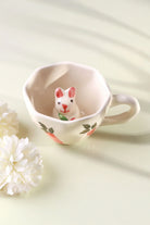 Hand-Painted Bunny Garden Ceramic Mug with 3D Rabbit — alternate view, G Decor