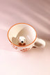 Hand-Painted Paw Print Doggy Ceramic Mug with 3D Puppy — close-up view, G Decor