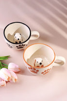 Handmade & Hand-Painted Paw Print Doggy Mug Collection Ceramic Tea & Coffee Cups with 3D Puppy Inside - G Decor