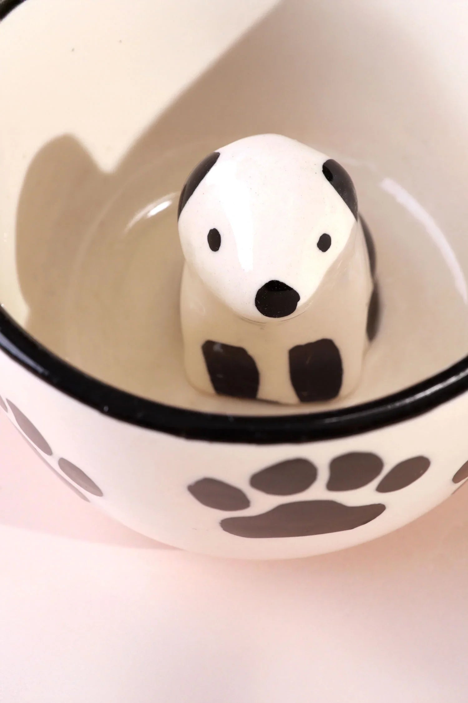 Handmade &amp; Hand-Painted Paw Print Doggy Mug Collection Ceramic Tea &amp; Coffee Cups with 3D Puppy Inside - G Decor