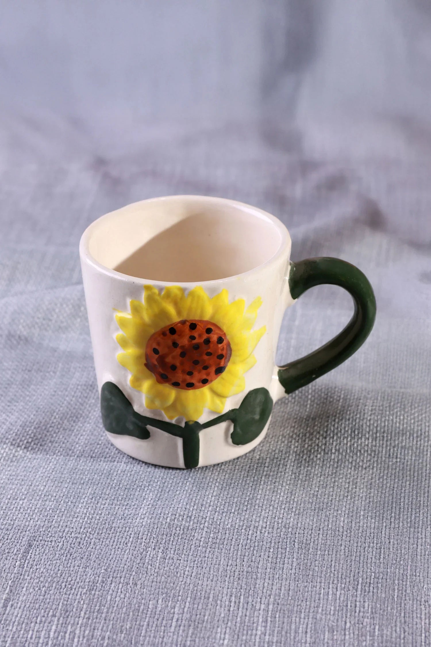 Handmade &amp; Hand-Painted Sunflower Bloom Mug Collection Ceramic Tea &amp; Coffee Cups - G Decor