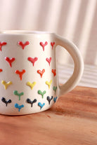 Handmade & Hand-Painted Tulip & Hearts Mug Collection Ceramic Tea & Coffee Cups - G Decor