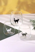 Curious Cats Glass Tumbler with Cat Figurine — G Decor