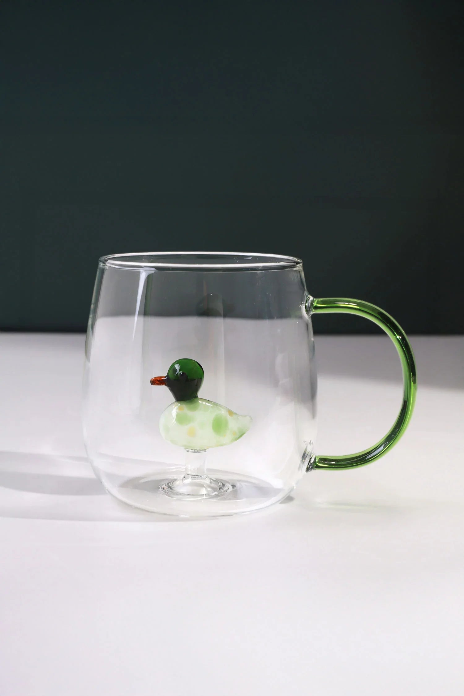 Handmade Cute Animals Glass Mug &amp; Cup Collection Clear Tea &amp; Coffee Drinkware with Figurines Inside - G Decor