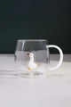 Handmade Cute Animals Glass Mug & Cup Collection Clear Tea & Coffee Drinkware with Figurines Inside - G Decor
