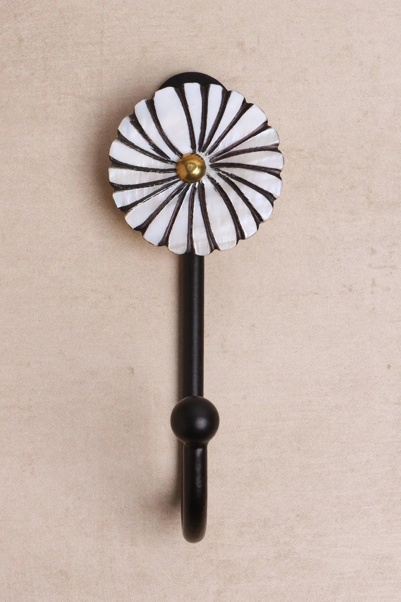 Hand-Painted Mother of Pearl Charm Wall Coat Hook — alternate view, G Decor