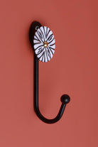 Handpainted White Mother Of Pearl Bloom Wall Coat Hook - G Decor