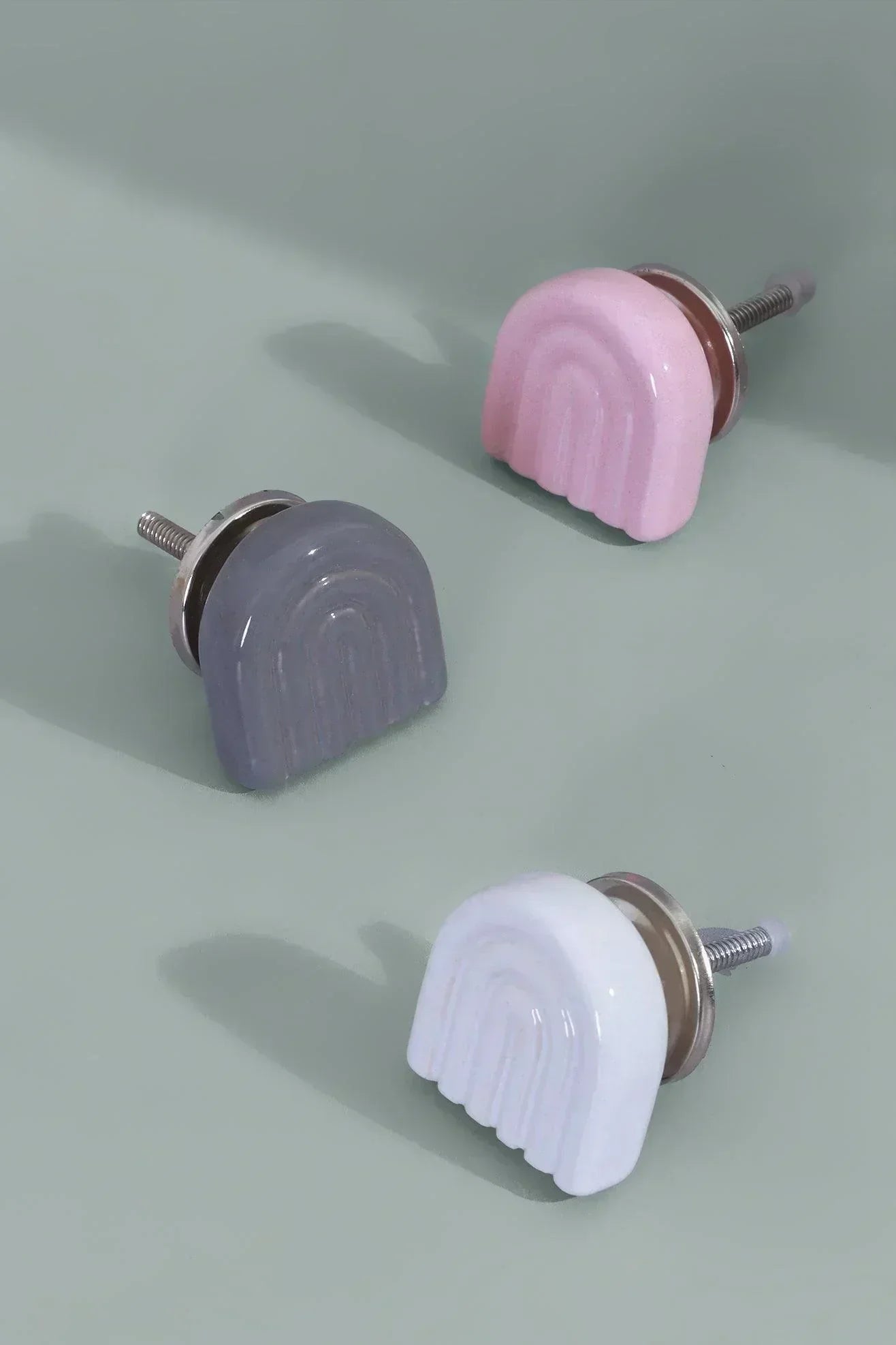 Happy Rainbow Pastel Ceramic Cabinet Knob