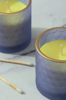 Mira Candle Co. Sandalwood Soy Wax Pair in Purple Glass — alternate view, G Decor