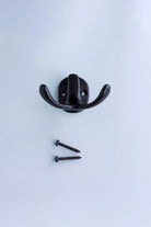 Heavy-Duty Traditional Black Cast Iron Coat Hooks — close-up view, G Decor