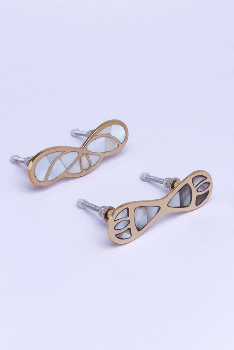 Papillon Royale Mother of Pearl and Brass Cabinet Pull Handle
