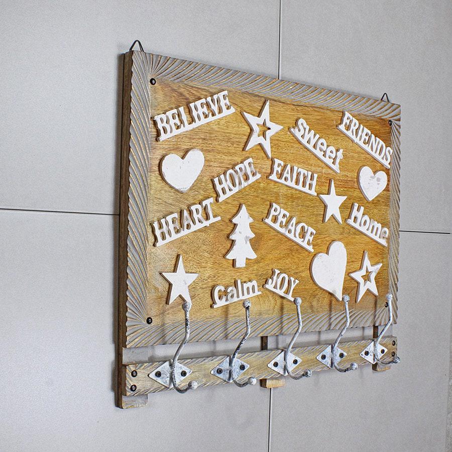 Wood Harmony wooden wall coat hook rack