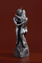 Infinita Intertwine Balance Large Sculptural Candle, Hand-Finished Cast Wax Form in Silver Finish - G Decor