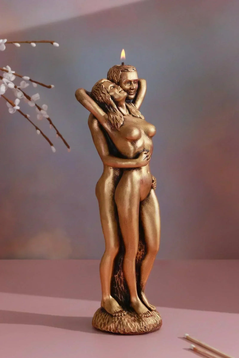 Infinita Unity Flow Sculptural Candle in Gold