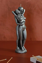 Infinita Unity Flow Grand Wax Sculpture Candle, Hand-Finished Cast Wax Figures in Silver Finish - G Decor