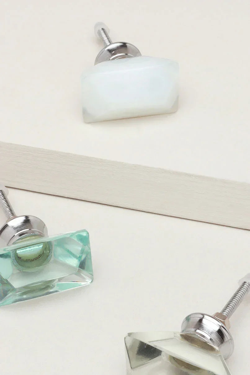 Javier Misty Crystal Mirror Glass Cabinet Pull Knob — G Decor
