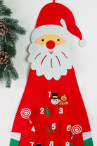 Jolly Wall Santa XL Felt Advent Calendar Reusable & Long-Lasting Red North Pole Delight - G Decor
