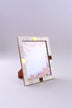 Julienne Bone Inlay Photo Frame in Ribbed Cream with Aged Brass — close-up view, G Decor