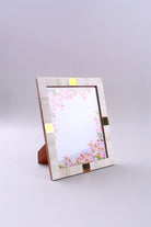 Julienne Handcrafted Horn Bone Photo Frame Ribbed Cream with Aged Brass Inlay Picture Display - G Decor