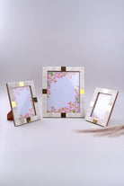 Julienne Bone Inlay Photo Frame in Ribbed Cream with Aged Brass — G Decor