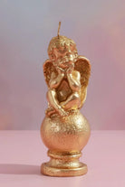 L'Ange Dorée de l'Or – Rococo Golden Cherub Candle, Gold Angel of Fortune - G Decor