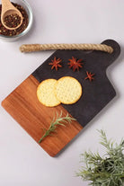 Large Black Marble and Wood Chopping and Charcuterie Board — G Decor
