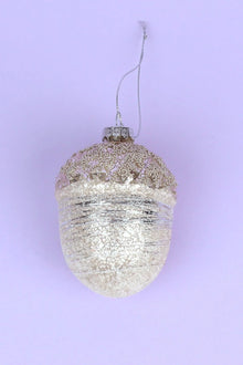Large Glass Acorn Christmas Bauble in Gold Rose Gold or Silver