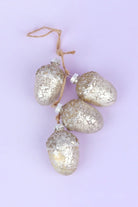 Large Glass Acorn String Garland in Silver Mercury Finish with Jute Twine — lifestyle view, G Decor
