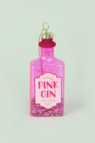 G Decor Christmas Decorations Pink Large Pink Gin Bottle with Glitter Christmas Tree Decoration