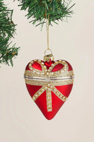 Large Glass Red Heartfelt Locket with Gold Details - G Decor