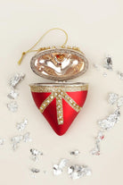 Large Glass Red Heartfelt Locket with Gold Details - G Decor