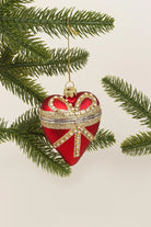 Large Glass Red Heartfelt Locket with Gold Details - G Decor