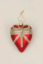 Large Glass Red Heartfelt Locket with Gold Details - G Decor
