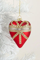 Large Glass Red Heartfelt Locket with Gold Details - G Decor
