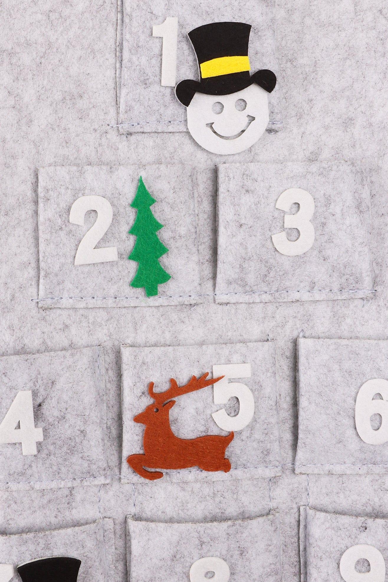 G Decor Christmas Decorations Grey Large Grey Santa Reusable Advent Calendar