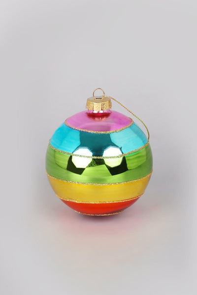 G Decor Christmas Decorations Assorted Large Sparkling Rainbow Glass Christmas Tree Bauble