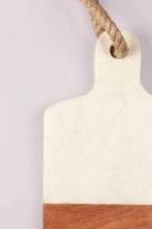Large White Marble and Wood Chunky Chopping and Charcuterie Board - G Decor
