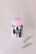 Light pink ceramic ball hook on a chrome finish hook and back plate, with its two chrome finish screws