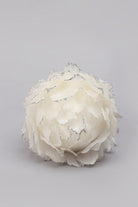 Luxurious White Feather and Silver Glitter Christmas Tree Bauble - G Decor