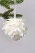 Luxurious White Feather and Silver Glitter Christmas Tree Bauble - G Decor