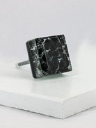 Maison Square Crystal Crackle Mirror Glass Cabinet Pull Knob — close-up view, G Decor