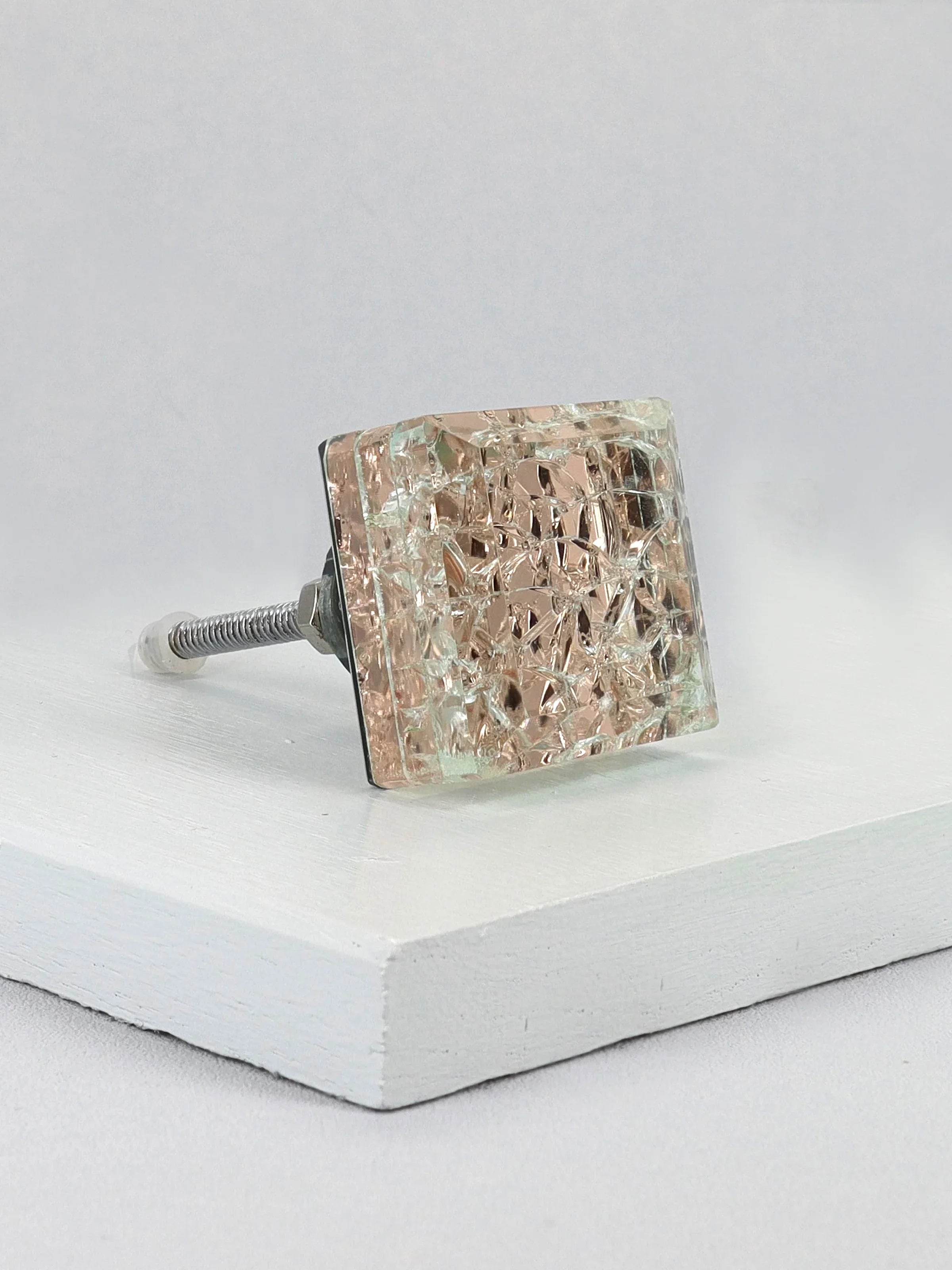 Maison Square Crystal Crackle Mirror Glass Pull Knobs - G Decor