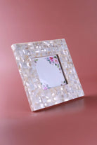 Marcelline Mother of Pearl Photo Frame in Soft Gold — close-up view, G Decor