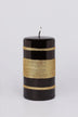 Clarae Mirror Glass Pillar and Ball Candles in Black and Gold Stripe — lifestyle view, G Decor