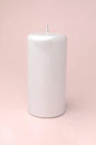 Mirror Glass Effect Limited Edition Clarae Reflet Pearl White Pillar & Ball Candle - G Decor