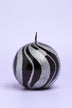 Mirror Glass Pillar and Ball Candles in Black and Silver Glitter — close-up view, G Decor