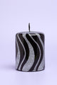 Mirror Glass Effect Limited Edition Hand-Finished Black & Silver Glitter Pillar & Ball Candles - G Decor