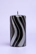 Mirror Glass Pillar and Ball Candles in Black and Silver Glitter — view 5, G Decor