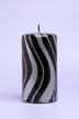 mirror-glass-effect-limited-edition-hand-finished-black-and-silver-glitter-pillar-and-ball-candles-g-decor-89368 - G Decor