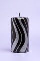 Mirror Glass Effect Limited Edition Hand-Finished Black & Silver Glitter Pillar & Ball Candles - G Decor